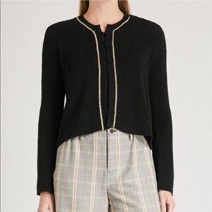 Maje Meridien Chain Knit Black Cardigan